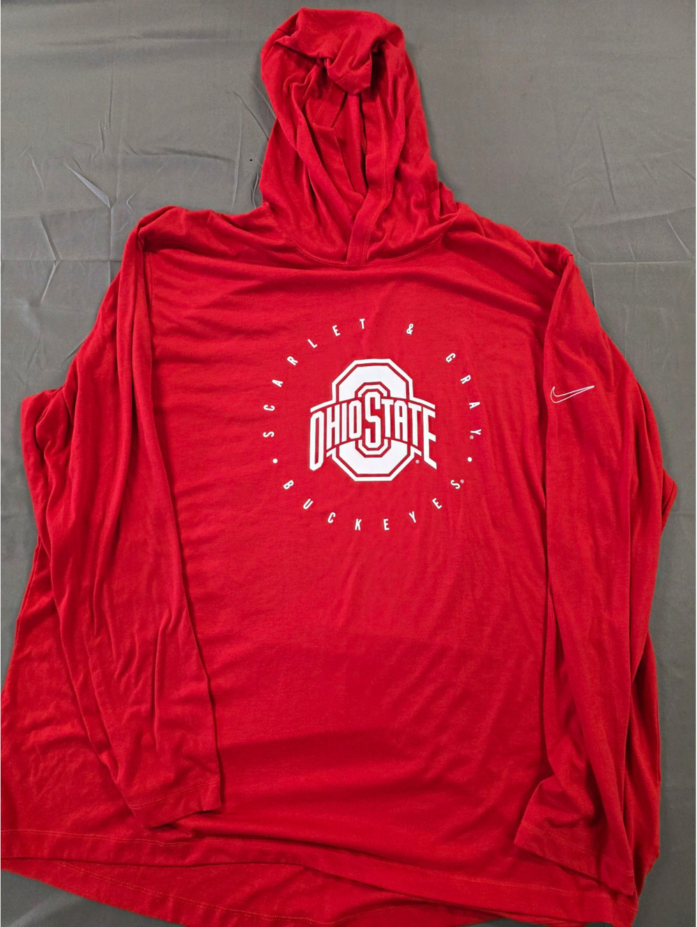 Nike Dri-FIT Ohio State Buckeyes Red Pullover Hoodie Logo Men's 2XL